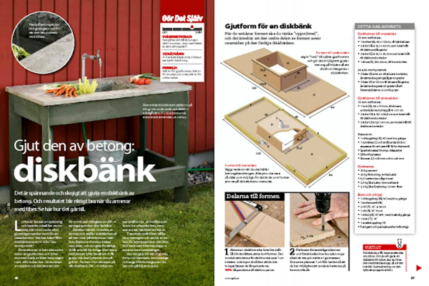 Gjuta handfat i betong Gjuta handfat i betong